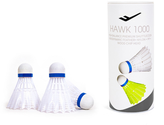프로스펙스 나일론 셔틀콕 호크 1000, WHITE, 3개입, 1세트