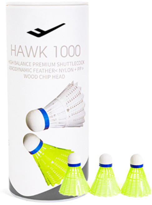 프로스펙스 나일론 셔틀콕 호크 1000, LIME, 3개입, 1개