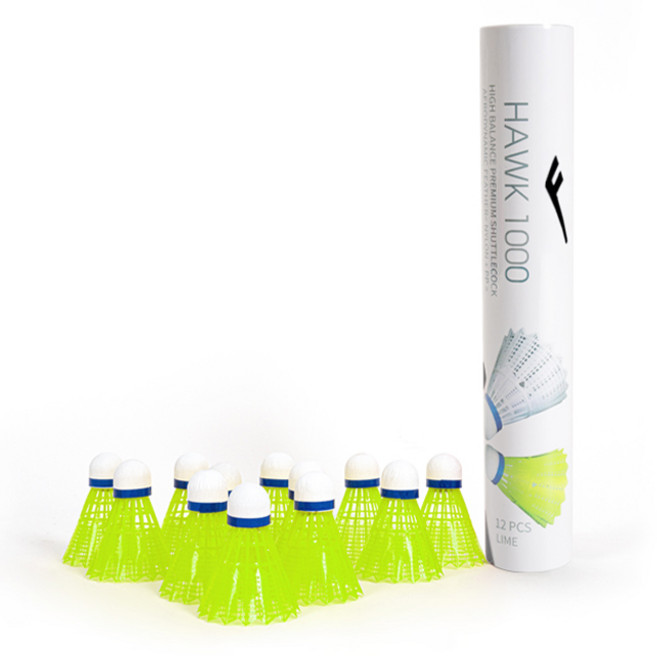 프로스펙스 나일론 셔틀콕 호크 HAWK1000, LIME, 12개입, 1개