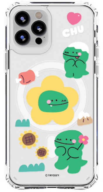 트라이코지 동물꽃 소풍 젤하드 맥세이프 휴대폰 케이스