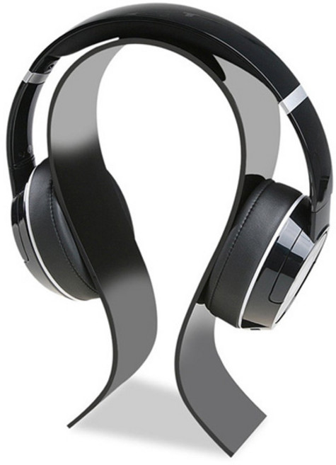 유메카마켓 플렉시 글라스 데스크탑 헤드셋 거치대, 블랙