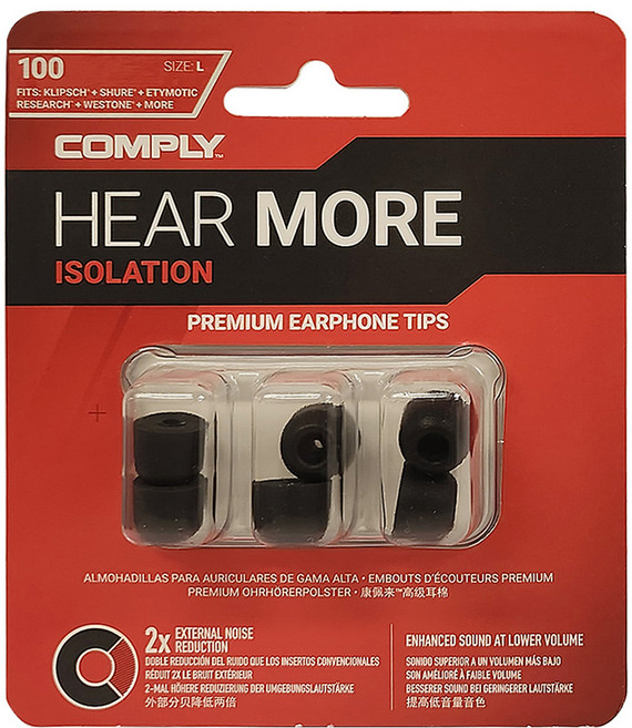 컴플라이 슈어 호환 Isolation T-100 이어팁 L 6p, 17-10121-11, 블랙