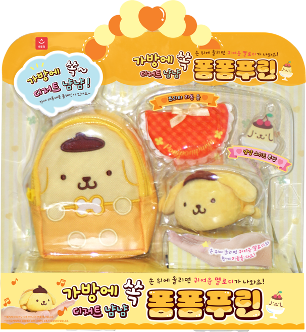 오로라월드 산리오 가방에 쏙 디저트 냠냠 작동인형, 폼폼푸린, 1개