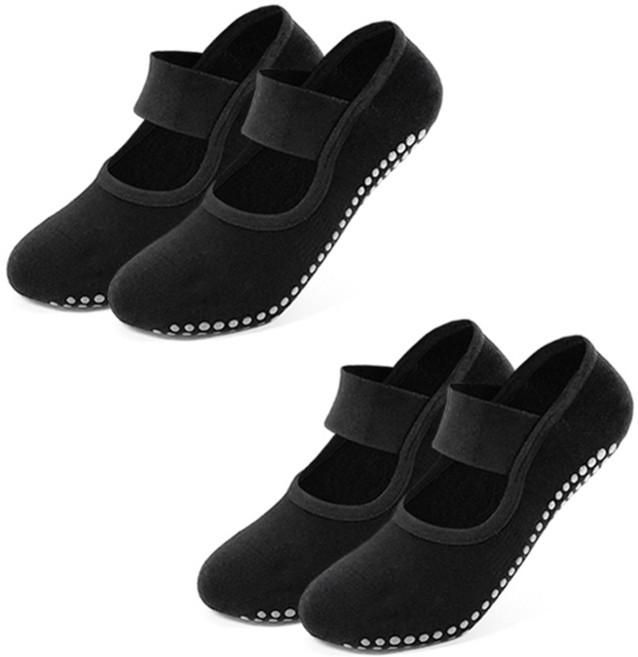 아사나 와이드 밴드 스트롱 미끄럼방지 요가 필라테스 양말 2켤레 세트