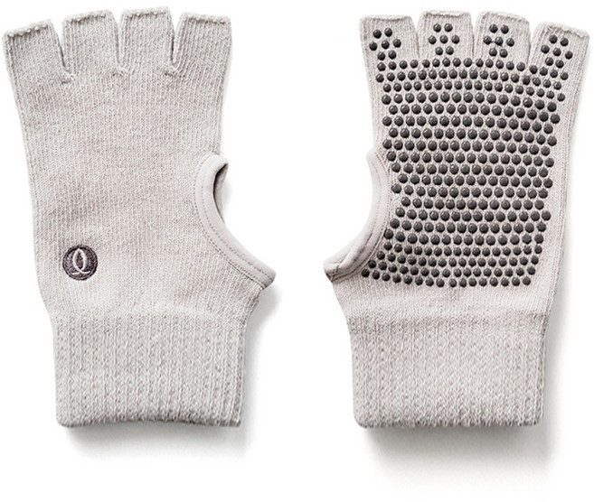 아사나 썸홀 요가 필라테스 장갑 하프 핑거 양손세트, 웜 그레이, 1세트