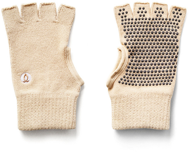 아사나 썸홀 하프 핑거 미끄럼방지 요가 필라테스 장갑 양손세트, 마론베이지, 1세트