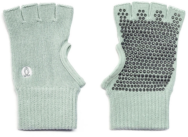 아사나 썸홀 하프 핑거 미끄럼방지 요가 필라테스 장갑 양손세트, 애쉬민트, 1세트