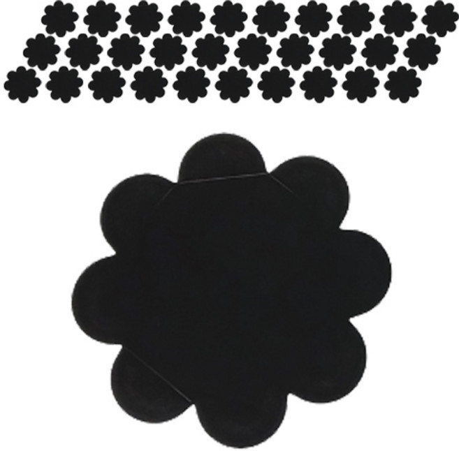 천운패키지 쉬폰받침 미니 100P, 블랙, 1개