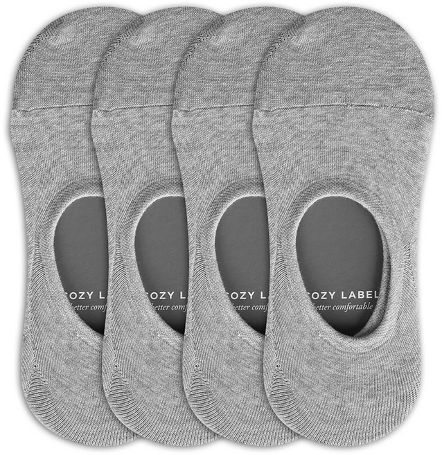 코지라벨 여성용 탄탄한 앞코 2겹 딱붙 페이크삭스 4켤레