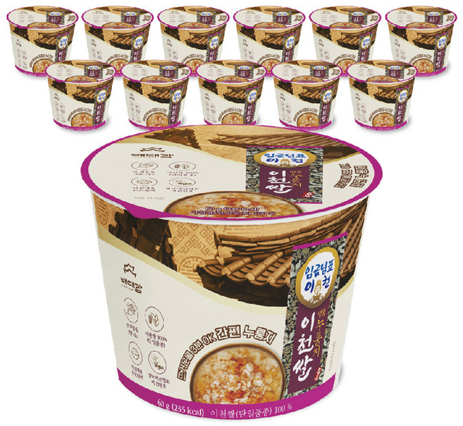 배대감 이천쌀 명품 누룽지, 60g, 12개