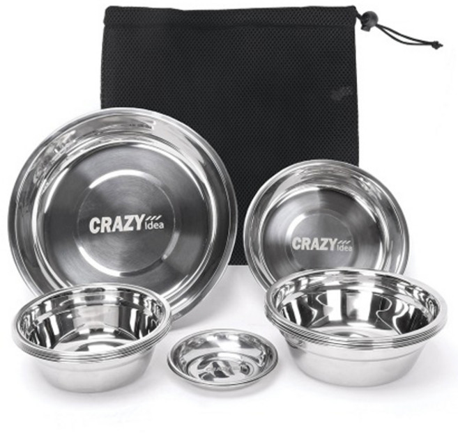 스노우라인 크레이지 캠핑접시 14종 세트, 실버, 1세트