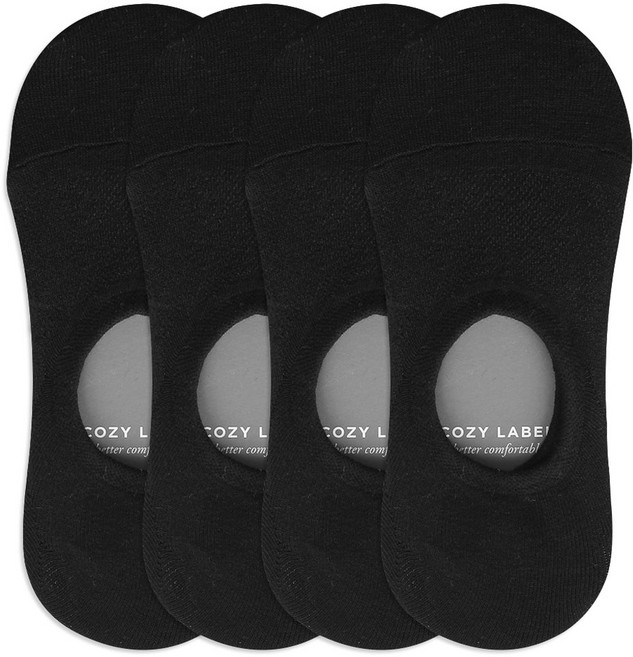 코지라벨 여성용 시원한 앞코 2겹 딱붙 페이크삭스 4켤레