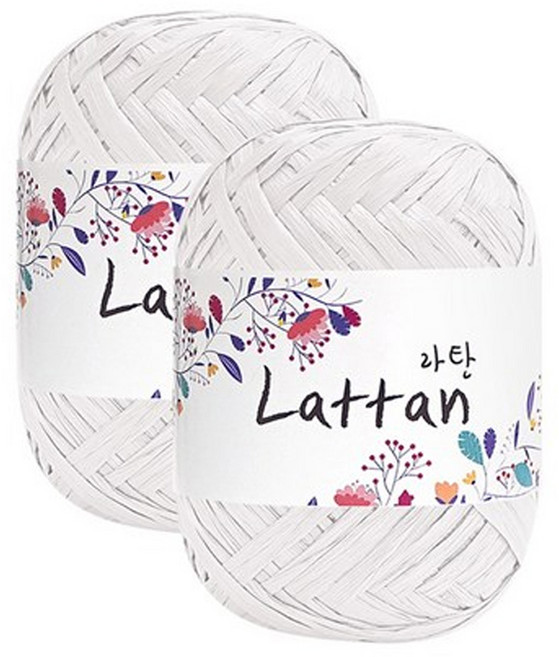 yarna 라탄 라피아 뜨개실 40g, 1번반유광, 2개