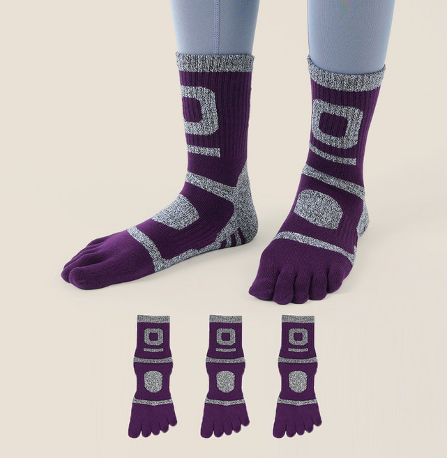 QDA 가나양말 여성용 이중바닥 장목 발가락양말 3켤레