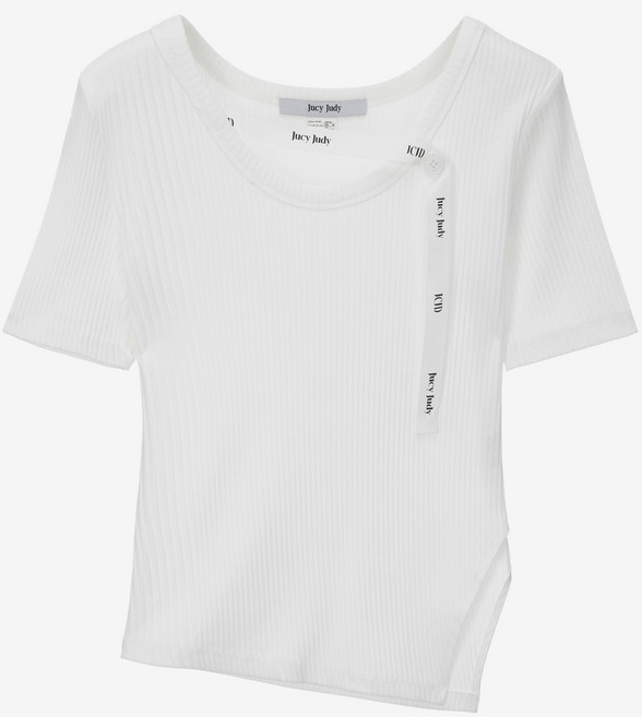 쥬시쥬디 여성용 J레터링 테이프컷 아웃 티셔츠 JYTS320H