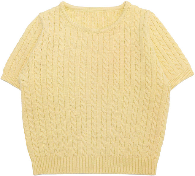 부루앤쥬디 여성용 캔디 꽈배기 반팔 니트 OQDPO504A