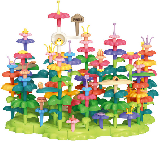 캐스비 튼튼 크리에듀 플라워 가든블록 2655 137p, 혼합색상, 1개