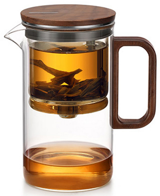 사마도요 우드핸들 티포트 BP13 유리필터, 혼합색상, 500ml, 1개