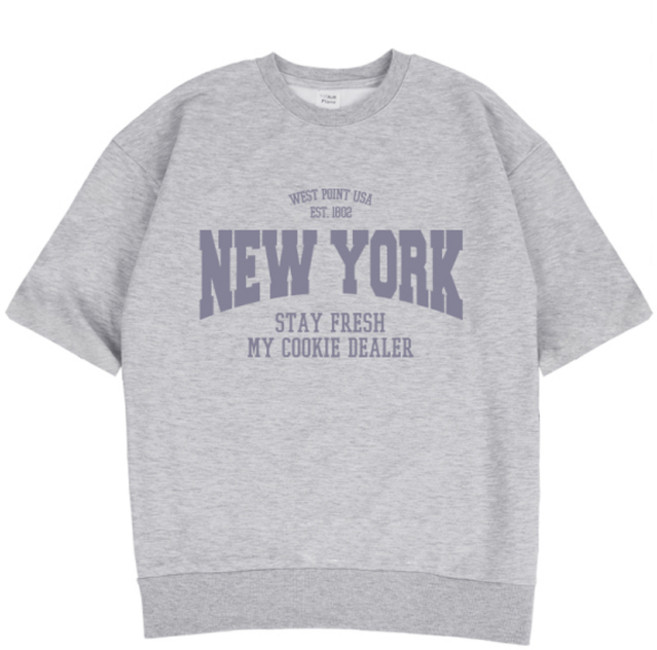 에어플레인 뉴욕 오버핏 반팔 맨투맨 1802