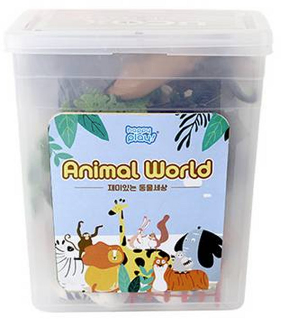 해피플레이 유아용 애니멀월드 재미있는 동물세상 장난감 피규어, 1세트