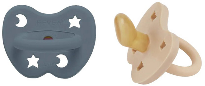 헤베아 덴마크 고무 쪽쪽이 2종 세트, 2단계(3~36개월), 샌드, 오션블루, 1세트