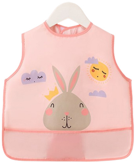 일상속반짝 유아용 조끼형 방수 이유식 턱받이, 토끼, 1개, 1매