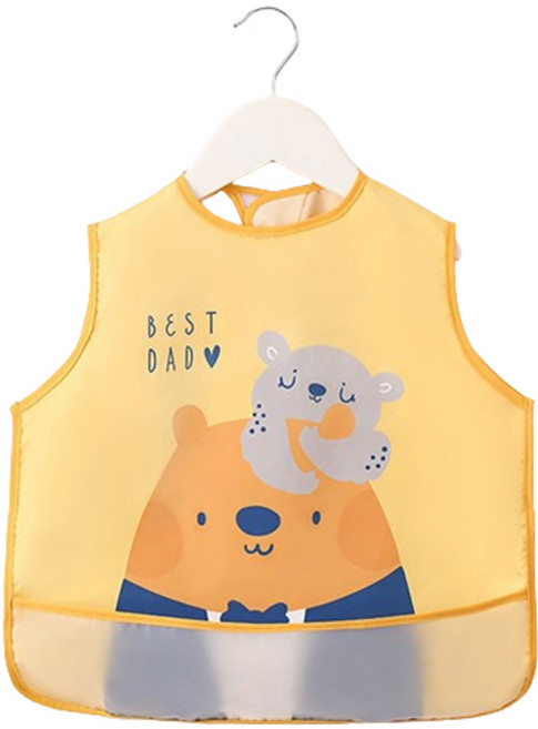 일상속반짝 유아용 조끼형 방수 이유식 턱받이, 곰돌이, 1개, 1매
