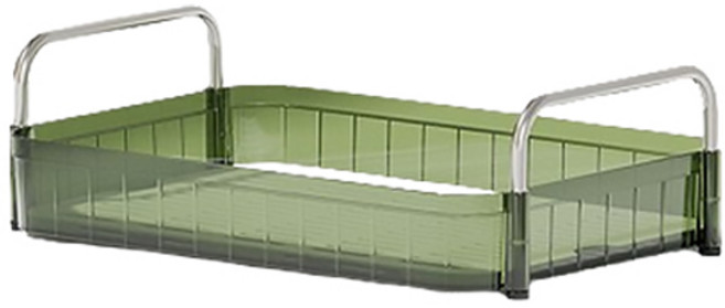 블럭마트 아크릴 배수랙 컵홀더 보관함, 1단, 그린