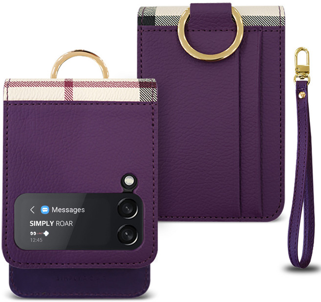 심플리로어 VERA 레더 휴대폰 케이스 + 손목 스트랩 세트