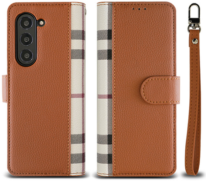 심플리로어 VERA 레더 휴대폰 케이스 + 손목 스트랩 세트