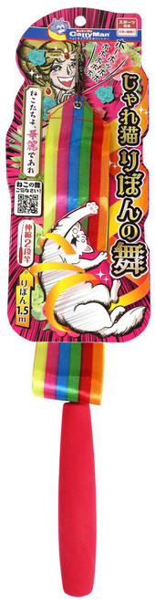 캐티맨 고양이 레인보우 리본체조 낚시대, 혼합색상, 1개