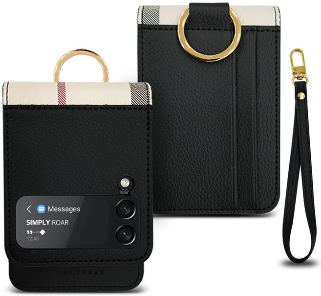 심플리로어 VERA 레더 휴대폰 케이스 + 손목 스트랩 세트