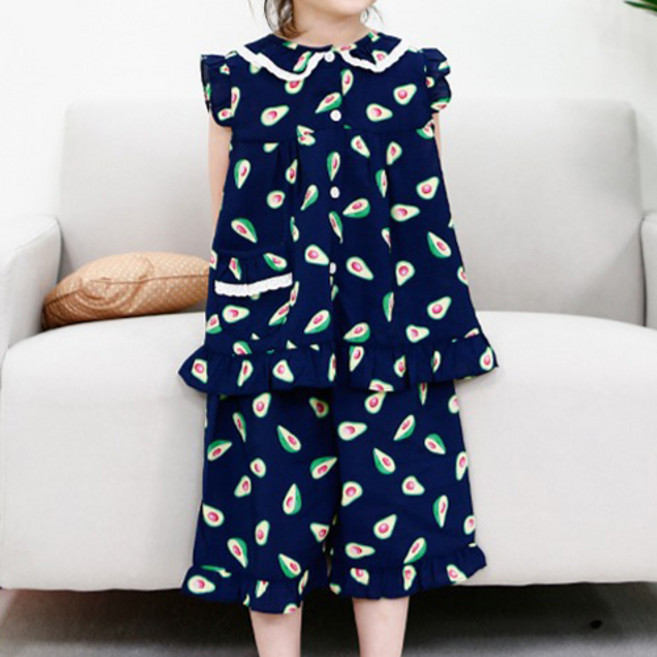 씨엘스토리 여아용 냉감 인견 반팔 잠옷 상하 2세트