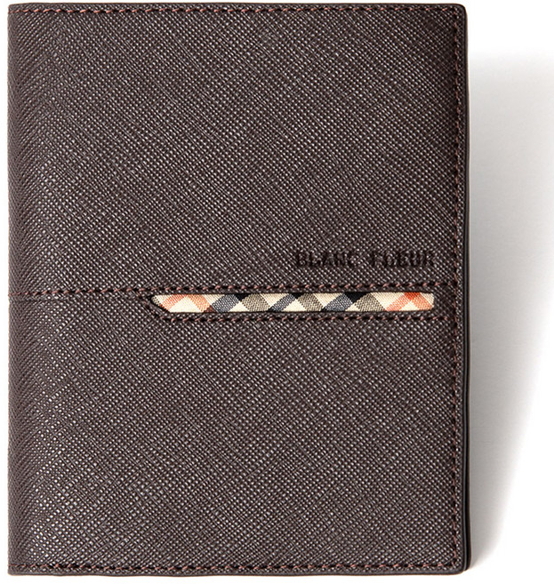 블랑플뢰르 남성용 센트럴 카드 가죽 폴딩 중지갑