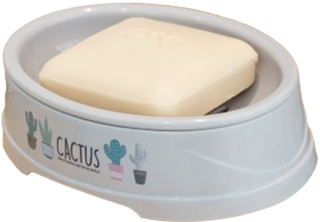 보노하우스 유원피에스 칵투스 오픈 비누 받침대, 그레이, 1개