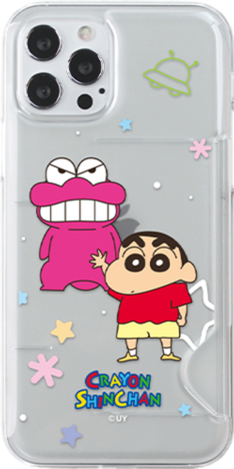 짱구 초코비 공룡 반투명 카드 슬림 휴대폰 케이스