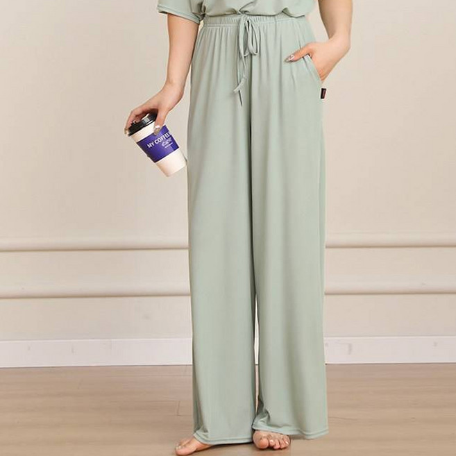 TURNKEY 大尺碼涼感透氣彈性冰絲寬褲 SP-3319