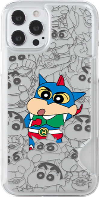 짱구 포커스 라인 반투명 카드 슬림 휴대폰 케이스