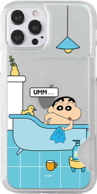 짱구 큐티 컬러 반투명 카드 슬림 휴대폰 케이스