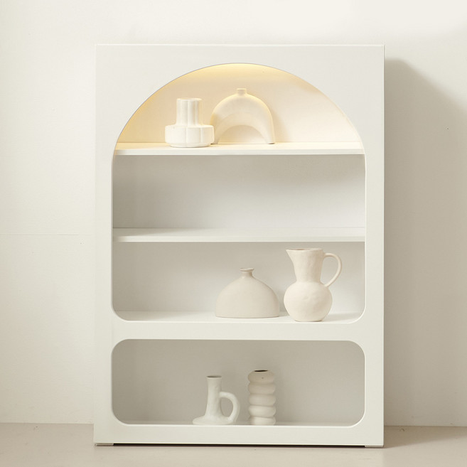 룸앤디 몽드 아치형 조명 장식장 일반형 방문설치, 화이트