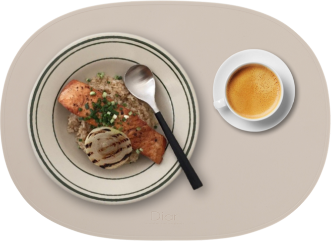 디아르 프리미엄 실리콘 오리지널 라이트 식탁 테이블 매트, 샌드베이지, 42.5 x 31 cm, 1개