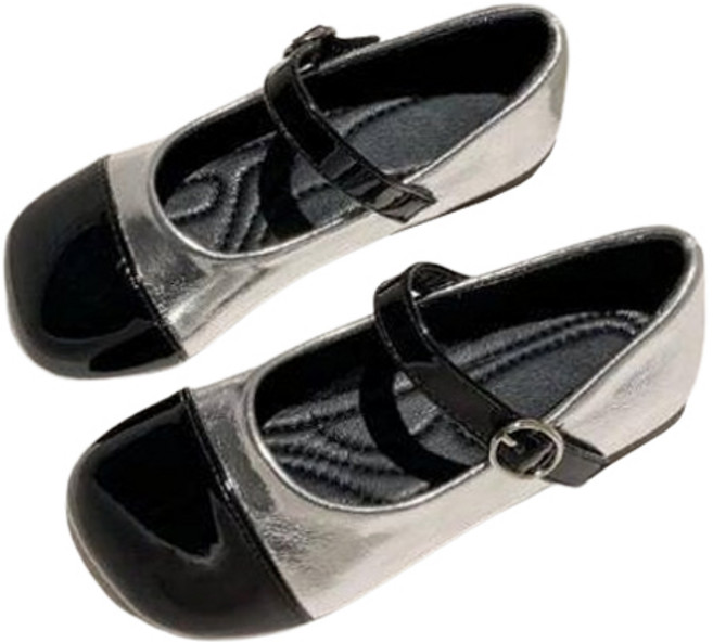 유블리 여아용 스투라 배색 메리제인 플랫슈즈