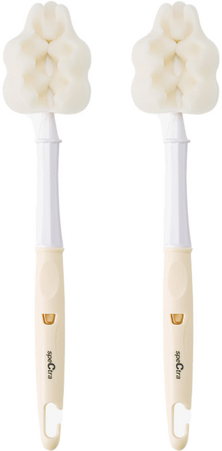 스펙트라 롱타입 스펀지 젖병솔 세트, 2개, 바닐라