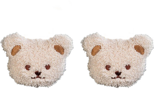 어반카 차량용 곰돌이 헤드레스트 후크, 2개, 베이지