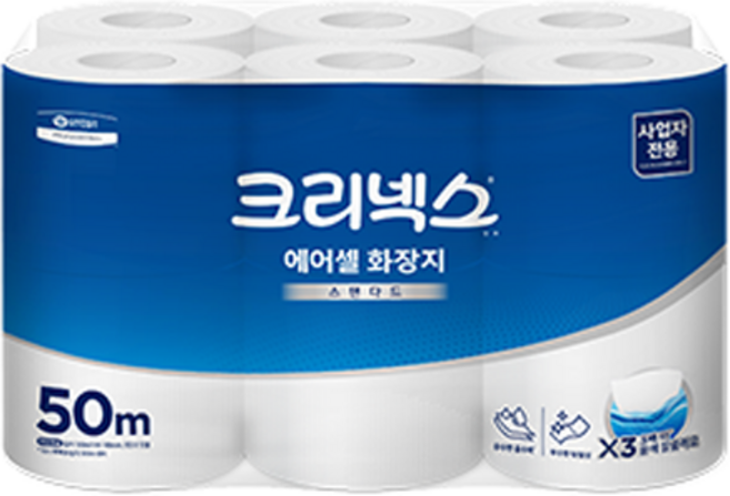 크리넥스 에어셀 스탠다드 1겹 롤화장지, 50m, 10롤, 1개