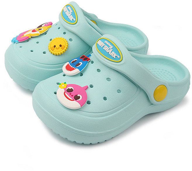 AlphaShoe Pinkfong童款小鯊魚鞋扣夏季EVA涼鞋