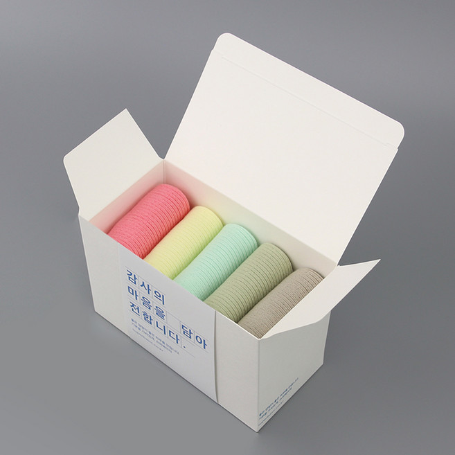 슈퍼베이직 골지 양말 선물세트 5족 + 기프트 박스 세트