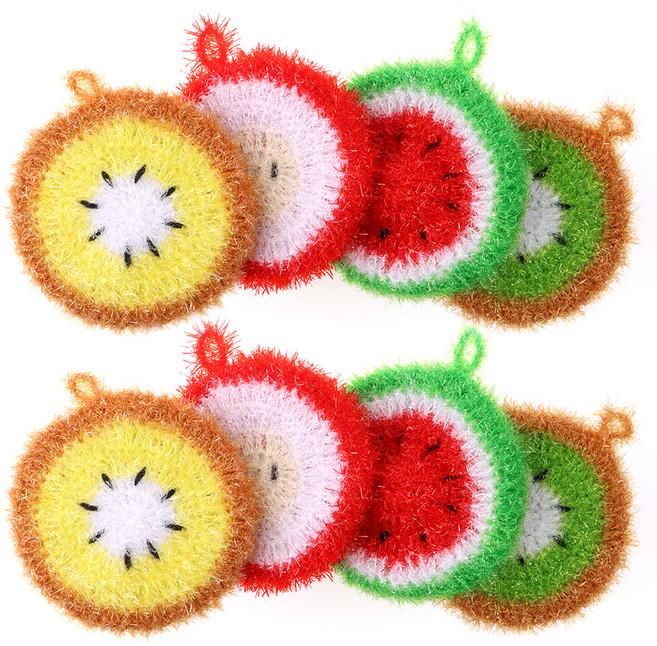 코코스토리 손에착 2겹 과일수세미 4종 x 2p 세트, 8개입, 1세트