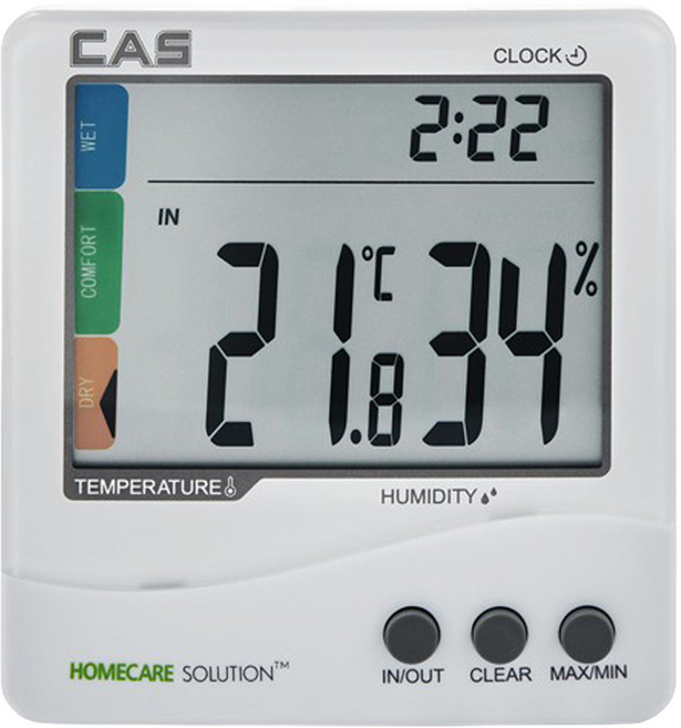 카스 외부 온도 측정 센서 부착용 자석 내장 디지털 온습도계 TE-203, 1개, 화이트