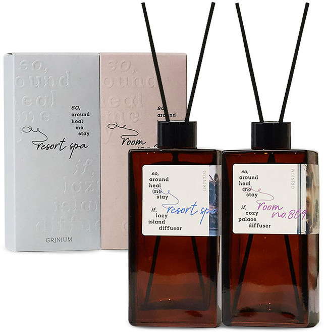 그리니움 힐 디퓨저, 리조트 스파, 룸넘버 809, 150ml, 2개